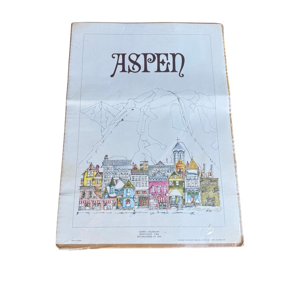 Vintage Aspen 1975 Jim lithograph Ford Poster in plastic